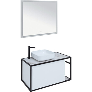 Мебель для ванной Aquanet Nova Lite Loft 90 левая, белый глянец столешница aquanet nova lite loft 90 l ав01 мрамор белый 00261853