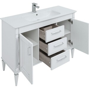Мебель для ванной Aquanet Селена 120 с ящиками, белая/серебро