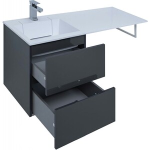 Мебель для ванной Aquanet Алвита 120 левая, серый антрацит