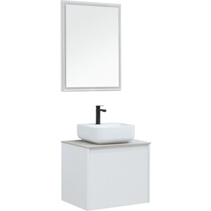 Мебель для ванной Aquanet Nova Lite 60 один ящик, белый глянец/серая зеркало aquanet nova lite 90 белый led 00242264