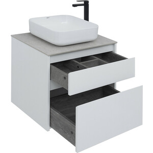 Мебель для ванной Aquanet Nova Lite 60 два ящика, белый глянец/серая