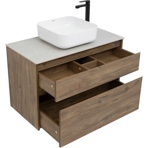 Мебель для ванной Aquanet Nova Lite 90 два ящика, дуб рустикальный/серая