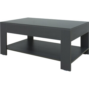 Стол журнальный Мебелик BeautyStyle 26 графит темный U961, стекло черное (П0003231) стол придиванный мебелик агами графит