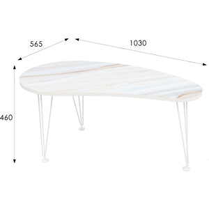 Стол журнальный Мебелик Оникс 2 белый, Luminar 189 (П0005757)