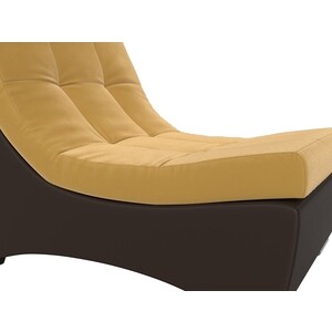 Кресло АртМебель Монреаль кресло микровельвет желтый экокожа коричневый