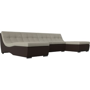 АртМебель П-образный модульный диван Монреаль корфу 02 экокожа коричневый диван артмебель сатурн корфу 02 п образный