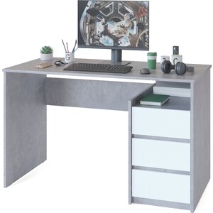 Стол письменный СОКОЛ СПм-21 бетон/белый стол компьютерный сокол кст 09 левый бетон белый