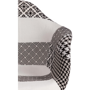 Кресло TetChair Cindy Soft (Eames) (mod. 101) дерево береза/металл/мягкое сиденье / ткань black / white (черный/белый)