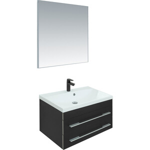 Мебель для ванной Aquanet Верона 75 черный матовый пенал aquanet верона 35 матовый 272431