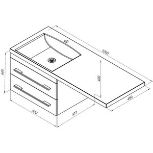 Мебель для ванной Aquanet Верона 120 (58) левая, белая