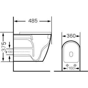 Унитаз подвесной безободковый Grossman с тонким сиденьем-микролифт, бежевый матовый (GR-4455BEMS)