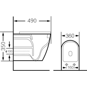 Унитаз подвесной безободковый Grossman с тонким сиденьем-микролифт, черный рельефный (GR-4455BBLS)