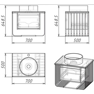Мебель для ванной Grossman Винтаж 70х50 GR-4042BW, веллингтон/черный