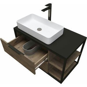Мебель для ванной Grossman Лофт 90х48 GR-3031, веллингтон/черный
