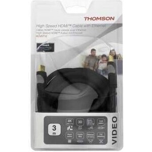 Кабель HDMI Thomson High Speed HDMI (m)/HDMI (m) 3м. феррит.кольца Позолоченные контакты черный (00132107)