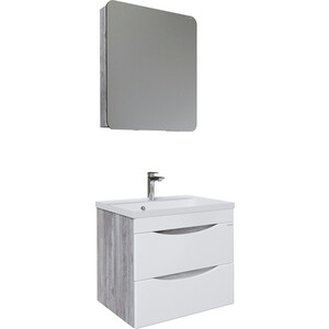 Мебель для ванной Grossman Талис 60х45 бетон пайн/белый глянец шкаф витрина сохо 32 06 654 × 424 × 2120 мм бетон пайн белый бетон пайн патина