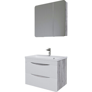 Мебель для ванной Grossman Талис 70х45 бетон пайн/белый глянец зеркальный шкаф lemark zenon 120х80 с подсветкой белый глянец lm120zs z