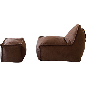 Кресло DreamBag Манхеттен с пуфиком коричневый кресло dreambag манхеттен с пуфиком коричневый