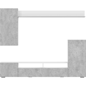 Гостиная SV - мебель МГС 4 белый/цемент светлый (101574) гостиная моби валенсия 065 лдсп белый шагрень мдф белый шагрень 1025311