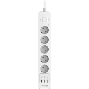 Сетевой фильтр HARPER UCH-510 White с USB зарядкой