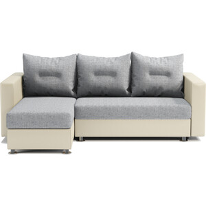 Угловой диван Шарм-Дизайн Ария левый экокожа беж и серый шенилл диван аккордеон шарм дизайн шарм 140 серый