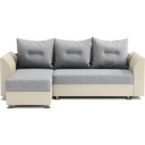 Угловой диван Шарм-Дизайн Ария Скала левый экокожа беж и серый шенилл кресло кровать шарм дизайн шарм экокожа беж и серый шенилл