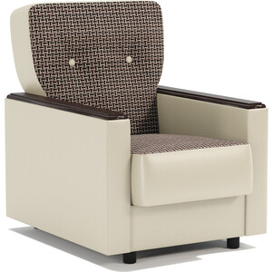Кресло для отдыха Шарм-Дизайн Классика Д Корфу коричневый и экокожа беж кресло для отдыха мебелик шоле экокожа ева 2 каркас венге