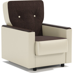 Кресло для отдыха Шарм-Дизайн Классика Д шоколадная рогожка и экокожа беж кресло для отдыха мебелик шоле экокожа ева 2 каркас венге