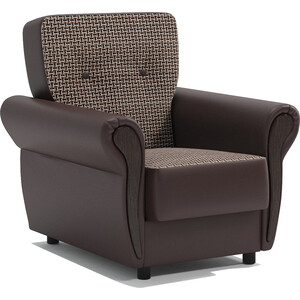 Кресло для отдыха Шарм-Дизайн Классика М Корфу коричневый и экокожа шоколад кресло для отдыха мебелик шоле экокожа ева 2 каркас венге