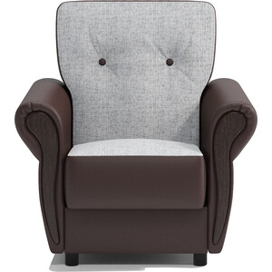 Кресло для отдыха Шарм-Дизайн Классика М серый шенилл и экокожа шоколад