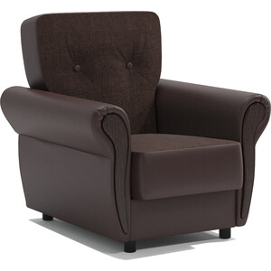 Кресло для отдыха Шарм-Дизайн Классика М шоколадная рогожка и экокожа кресло для отдыха шарм дизайн классика в шоколадная рогожка и экокожа