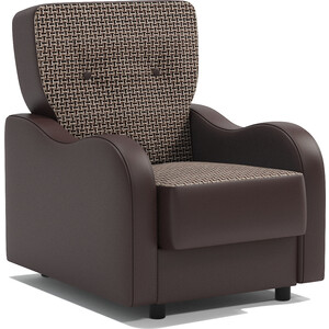 Кресло для отдыха Шарм-Дизайн Классика В Корфу коричневый и экокожа шоколад кресло для отдыха мебелик шоле экокожа ева 2 каркас венге