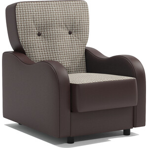 Кресло для отдыха Шарм-Дизайн Классика В Корфу беж и экокожа шоколад кресло для отдыха мебелик шоле экокожа ева 2 каркас венге
