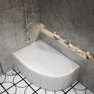 Акриловая ванна Triton Мари R 170x110 правая, на каркасе, с фронтальной панелью (Щ0000046667, Щ0000046126)
