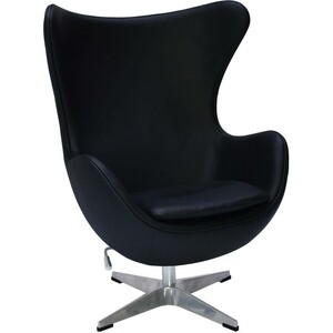Кресло Bradex Egg Chair черный, натуральная кожа (FR 0808) кресло bradex egg chair натуральная кожа fr 0808