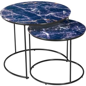 Набор кофейных столиков Bradex Tango темно-синий, черные ножки, 2 шт (FR 0754) бокал стеклянный для вина magistro иллюзия 540 мл 10×24 см ножки синий