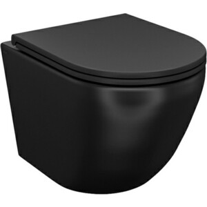 Унитаз подвесной безободковый IDDIS Blanco с сиденьем микролифт, черный матовый (BLAR3BMi25) унитаз iddis