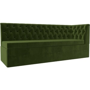 Кухонный диван Лига Диванов Маркиз с углом микровельвет зеленый правый угол (112834) кухонный прямой диван лига диванов