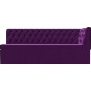 Кухонный диван Лига Диванов Маркиз с углом микровельвет фиолетовый правый угол (112838)