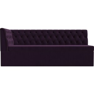 Кухонный диван Лига Диванов Маркиз с углом велюр фиолетовый левый угол (112829L)