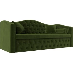 Прямой диван Лига Диванов Мечта микровельвет зеленый (112860) прямой диван лига диванов лиссабон велюр зеленый