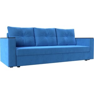 Прямой диван Лига Диванов Атланта Лайт без стола велюр голубой (112637) диван п образный артмебель нэстор велюр голубой вставка черная