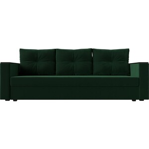 Прямой диван Лига Диванов Атланта Лайт без стола велюр зеленый (112638)