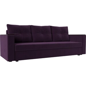 Прямой диван Лига Диванов Атланта Лайт без стола велюр фиолетовый (112641) диван угловой лига диванов николь п велюр фиолетовый