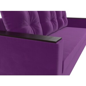 Прямой диван Лига Диванов Атланта Лайт без стола микровельвет фиолетовый (112650)