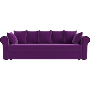 Прямой диван Лига Диванов Рейн микровельвет фиолетовый (112561)
