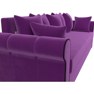 Прямой диван Лига Диванов Рейн микровельвет фиолетовый (112561)