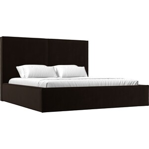 Интерьерная кровать Лига Диванов Аура 160 микровельвет коричневый (113030) интерьерная кровать лига диванов