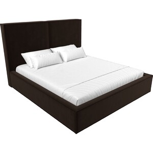 Интерьерная кровать Лига Диванов Аура 160 микровельвет коричневый (113030)