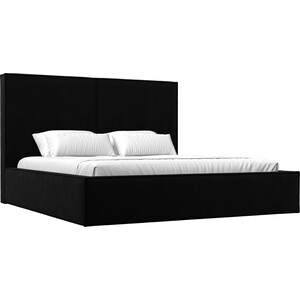 Интерьерная кровать Лига Диванов Аура 160 микровельвет черный (113033) интерьерная кровать лига диванов